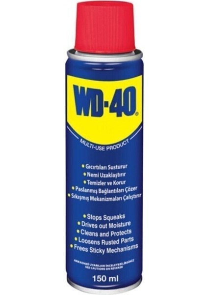 Wd-40 Çok Amaçlı Sıvı, Yağ Çözücü, Pas Sökücü, Temizleyici ve Koruyucu, 150ML 150 ml Tr Tekli Türk H