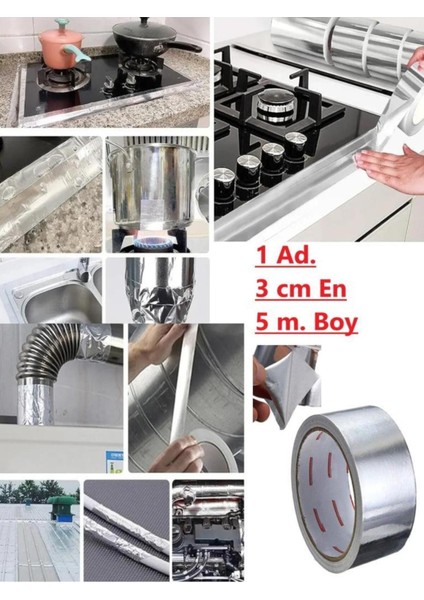 Isıya Dayanıklı Alüminyum Bant Yapışkanlı Ocak Mutfak Banyo Küf Önleyici Su Sızdırmaz Tamir Bandı Ta