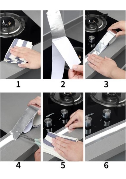 Isıya Dayanıklı Alüminyum Bant Yapışkanlı Ocak Mutfak Banyo Küf Önleyici Su Sızdırmaz Tamir Bandı Ta indirimleri