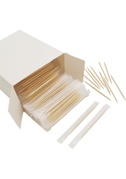 Jelatinli Bambu Kürdan 500'LÜ x 1 Paket Tek Kullanımlık Kürdan Şeffaf Jelatin 8 x 14 cm Tekli Jelati