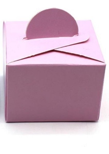 Pembe Lokum Kutusu 50 Li Parti Doğum Günü Yeni Doğan Odası Dağıtmalık Lokumluk Şeker Karton Kutu