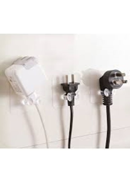 Kendinde Yapışkanlı Şeffaf Kablo Tutucu Diş Fırçası Askısı 5 Adet Çok Amaçlı Yapışkanlı Askı Fiş Ask