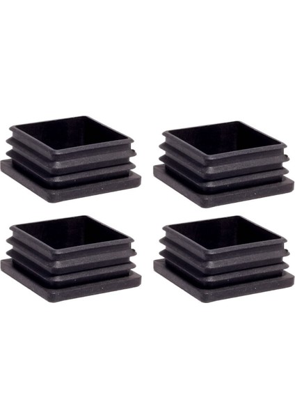 45X45 mm Plastik Kare Içe Geçme Profil Tapası (Kutu) (4 Adet) Siyah