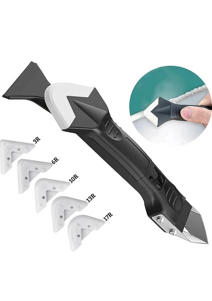 3'ü 1 Arada Fayans Derz Dolgu Kazıyıcı Sıyırıcı Silikon Sökücü ve Uygulayıcı Aparat Çok Amaçlı Bıçak