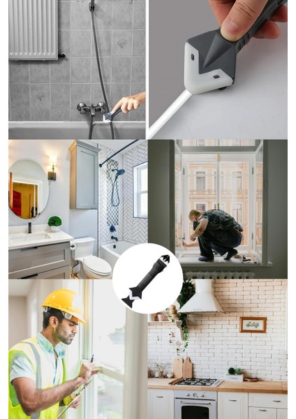 3'ü 1 Arada Fayans Derz Dolgu Kazıyıcı Sıyırıcı Silikon Sökücü ve Uygulayıcı Aparat Çok Amaçlı Bıçak