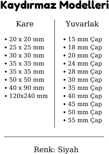 Kaydırmaz 8 Adet 5 cm Yuvarlak Yapışkanlı Sandalye, Masa, Koltuk Koruma Siyah Kaydırmaz Hızlı Yapışt modelleri