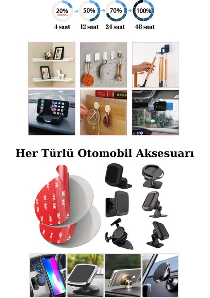 25X235X1MM Yedek Güçlü Çift Taraflı Vhb Bant Die Cut Kesim (4 Adet) Çift Taraflı Bant Gri fiyatları