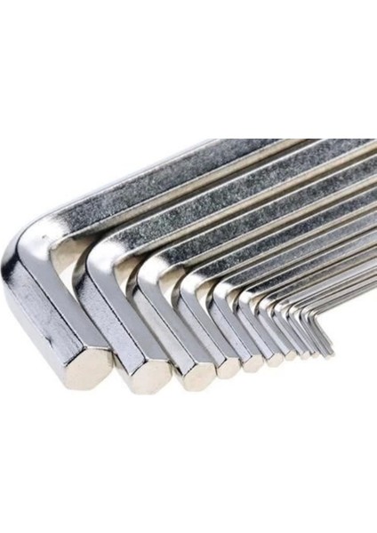 9 Parça Çelik Alyan Seti Kısa Düz Köşe Alyan Anahtar Takımı 1,5mm-8mm Arası Alyan Takımı Allen Anah