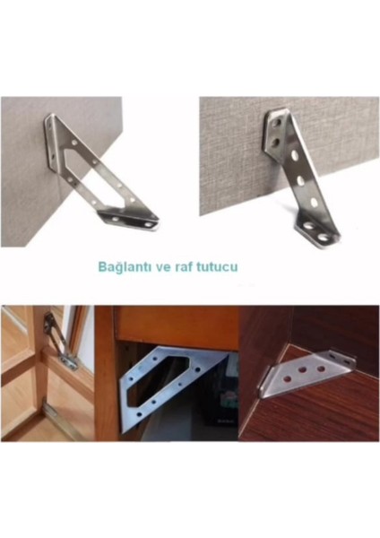 Üçgen Köşe Birleştirme Aparatı - Dereceli Gönye 10 Adet L Demir Üç Taraflı Mobilya Dolap Sabitleme M indirimleri
