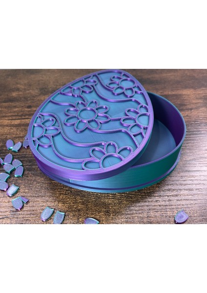 Çiçek Kesme Paskalya Yumurtası Kutusu - Dıy Bulmaca Craft