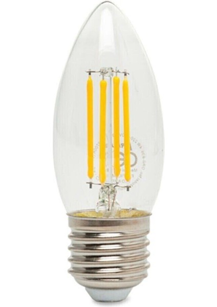 4W LED E27 Duylu Buji Avize Ampulü Gün Işığı E27 Rustik Ampul 4 Watt Yok