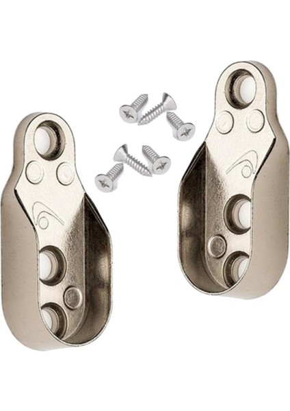 Gardrop Dolap Içi Oval Askı Aparatı Flanş (2 Adet)+ 6 Adet Vida Mobilya Bağlantı Elemanları Ekru