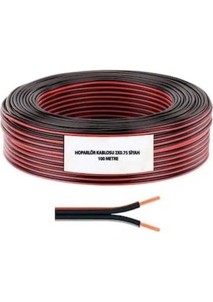 Siyah Elektrik Kablosu 2 x 0,75 Kordon Kablo 30 M Tr