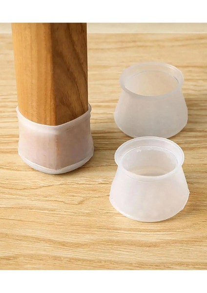 Silikon Masa Sandalye Pabuç Kaydırmaz Sessiz Koltuk Zemin Koruyucu Çizdirmez Ayak Kılıfı 12 Adet Bey