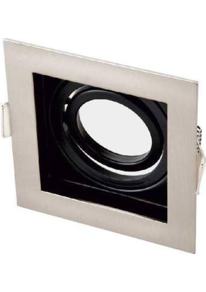 GU10 Duy Girişli Satin - Siyah Kare Sıva Altı Dekoratif Kaide (Ct - 5225) GU10