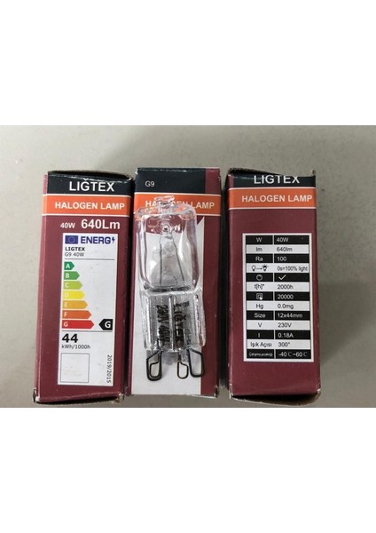 3 Adet G9 Halojen Lamba 220V 40W= 640 Lümen Şeffaf 3'lü Gün Işığı G9 Halogen Ampul 40 Watt Var A fiyatları
