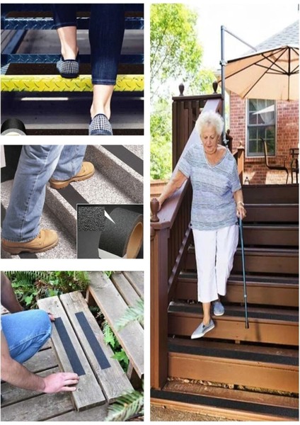 Kaliteli Merdiven Zemin Kaydırmaz Bant Kaymaz Yapışkanlı Bant 5mt/2.5cm Süper Güçlü Yapıştırıcı Çok modelleri