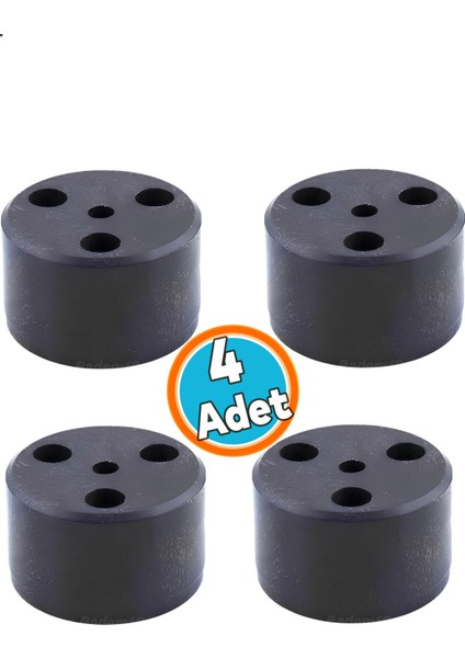 Mobilya Ayak Yükseltici Baza Ayağı Koltuk Kanepe Altı Puf Ayakları Yükseklik=3.7 cm Siyah 4 Adet Siy