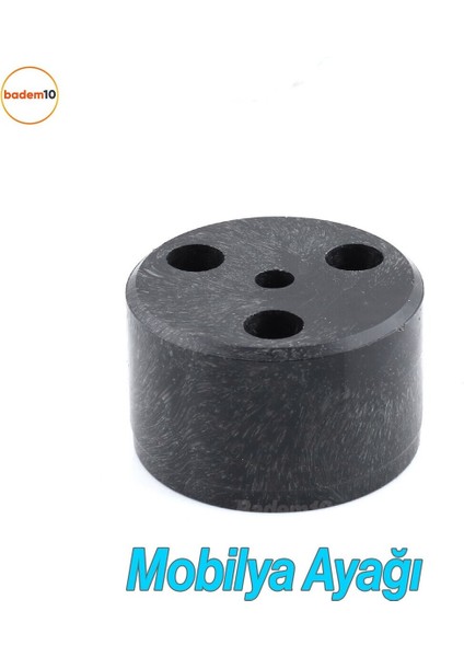 Mobilya Ayak Yükseltici Baza Ayağı Koltuk Kanepe Altı Puf Ayakları Yükseklik=3.7 cm Siyah 4 Adet Siy