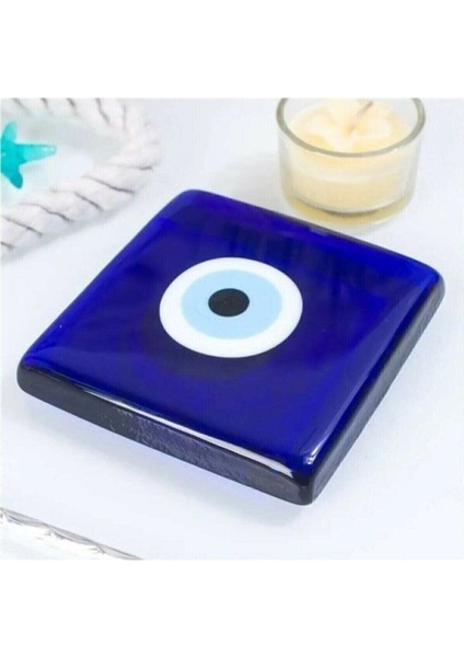 Dekoratif Nazar Boncuklu Cam Kapak, Banyo Gider Süsü 10X10 cm Tr modelleri