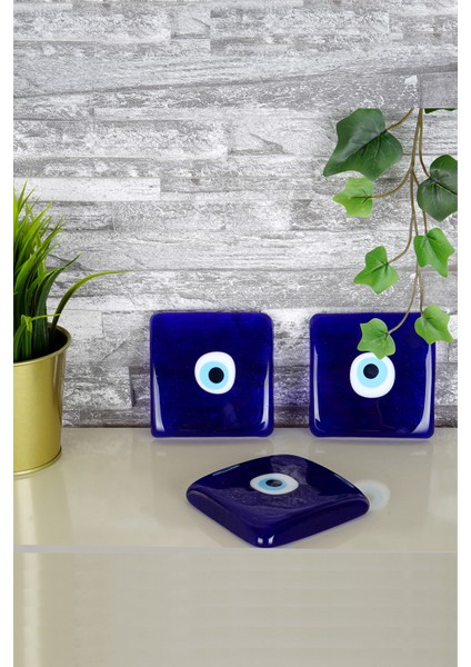 Dekoratif Nazar Boncuklu Cam Kapak, Banyo Gider Süsü 10X10 cm Tr indirimleri