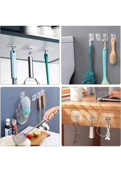 5 Adet Kendinden Yapışkanlı Metal Kancalı Tekli Şeffaf Askı Beyaz Havlu Askılığı Tr Nemli Bir Bezle fiyatları