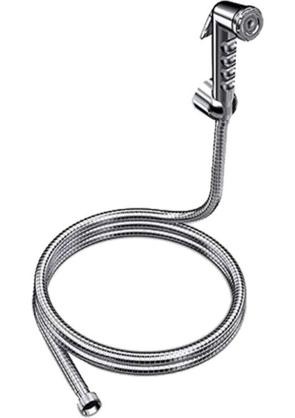 Kromlu Şettaf Temizlik Seti Basmalı Şettaf Başlığı ve Hortumu Taharet Temizlik Şettaf Seti Klozet Ka