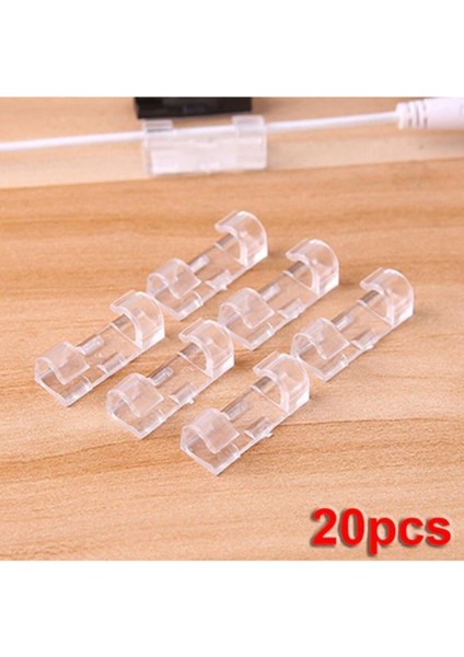 Kablo Tutucu Yapışkanlı Mini 20LI Kanal USB Şarj Veri Kablosu Tutucu Yapışkanlı Kordon Şeffaf Turunc indirimleri