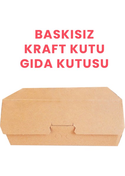 Baskısız Burger Kutusu 13*21*9 cm (25 Adet) Kargo Taşıma Paket Kutusu Kahverengi 13 x 22 cm 25'li