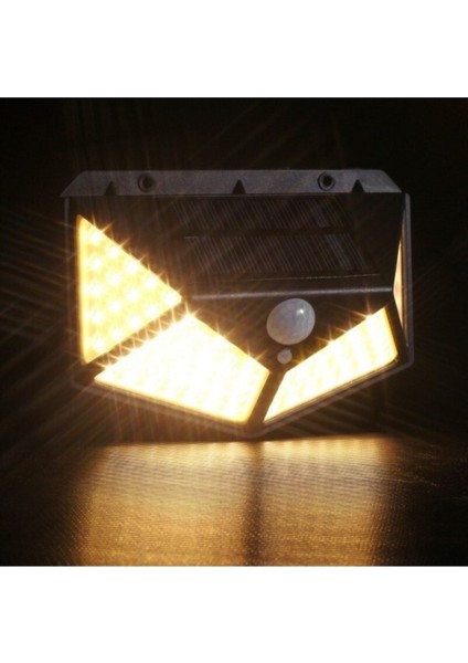 50W Solar Güneş Enerjili Duvar Aplik 100 Ledli Bahçe Aydınlatması Sensörlü Duvar Armatürü 1200 Lümen modelleri
