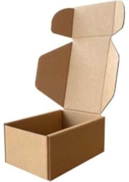 10X7X4,5CM Kilitli Kutu - 0,1 Desi Kutu - Tek Oluklu Kutu - Kraft - 25 Adet Kahverengi 10 x 7 x 4,5