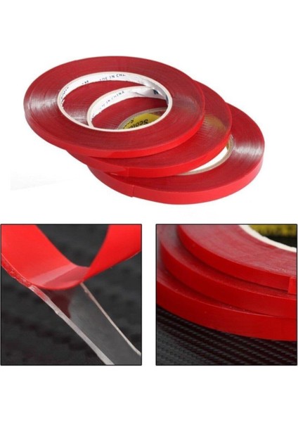 Çift Taraflı Bant Şeffaf Slikonlu Bant 5 Metre 10MM x 5mt Çift Taraflı Bant