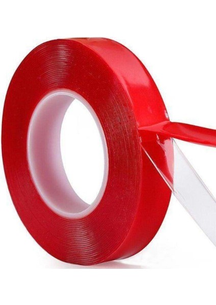 Çift Taraflı Bant Şeffaf Slikonlu Bant 5 Metre 10MM x 5mt Çift Taraflı Bant