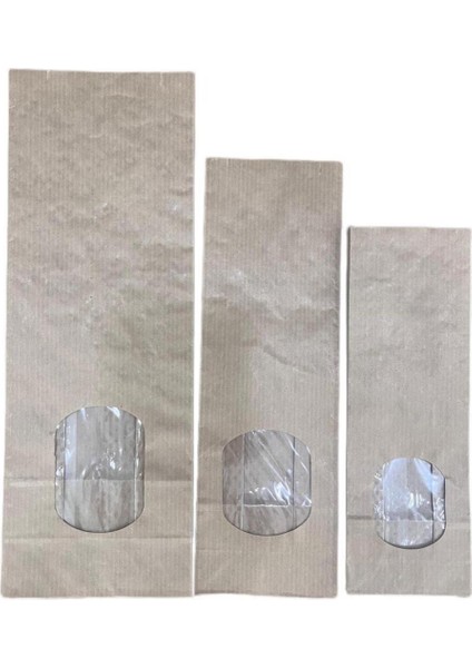 Kraft Pencereli Dipli Torba L-10,5X29,5X6,5CM 50 Adet Kahverengi Belirtilmemiş 50'li Kese Kağıdı Tr fiyatları
