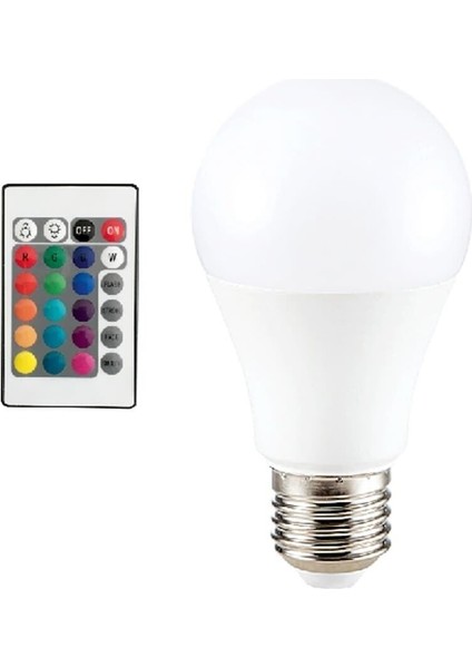 CT-4058 Uzaktan Kumandalı Rgb LED Ampul Beyaz Işık Cool White E27 LED Ampul 250 Watt Yok