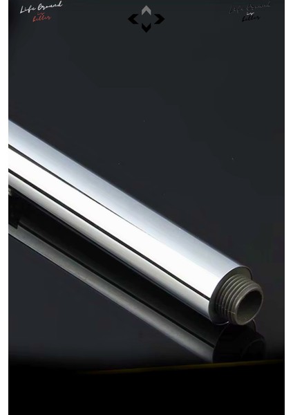 Stick-R Krom Duş Başlığı Yuvarlak Çubuk Duş Başlığı El Duşu Duş Telefonu Duş Başlığı Gri Krom Krom P