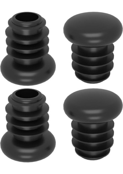 19 mm Plastik Yuvarlak Içe Geçme Profil Tapası Sandalye Pabucu (Kutu) (4 Adet) Keçeler Gri