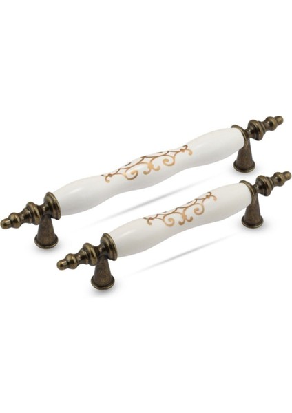 Str Antik Osmanlı 96 mm Polimer Dolap Mutfak Çekmece Vestiyer Kulpları (5 Adet) Mobilya Kulpları Bey