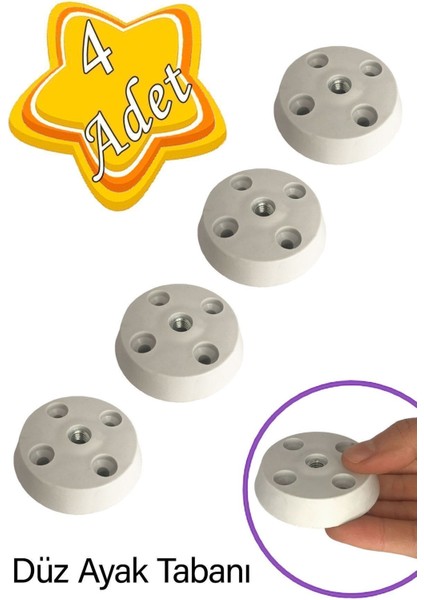 4 Adet Düz Ayak Tabanı Beyaz Mobilya Masa Sehpa Ayağı Bağlantı Aparatı Plastik Masa Ayakları Beyaz T