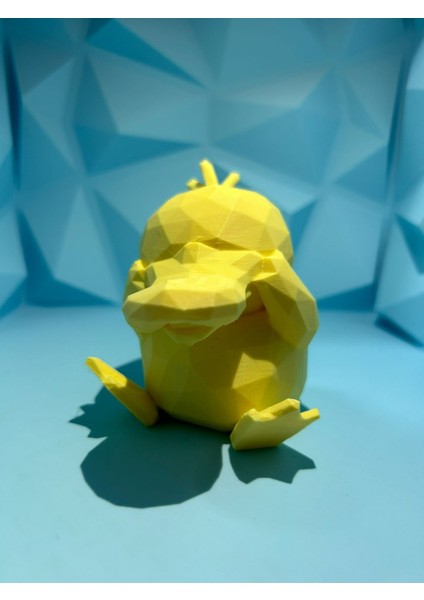 Düşük Poli Psyduck Pokemon (Özelleştirilebilir Tasarım)