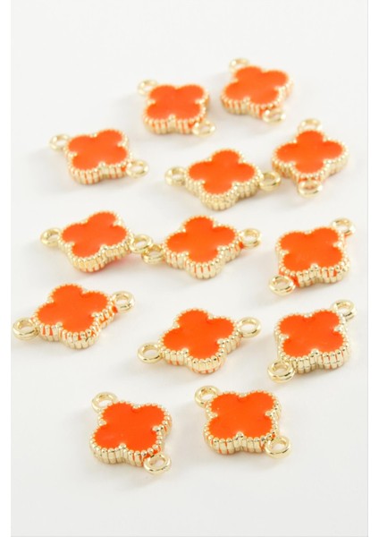 Resveq Çiçek Çift Kulplu Mineli Bileklik ve Kolye Ucu Aparatı 1 Adet-Turuncu fiyatları