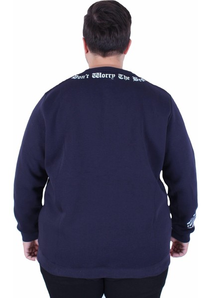 Mocgrande Büyük Beden Bisiklet Yaka 3ip Sweat Dream 25715 Lacıvert fırsatları