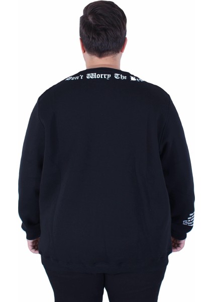 Mocgrande Büyük Beden Bisiklet Yaka 3ip Sweat Dream 25715 Sıyah fırsatları