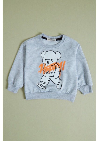 Ayıcık Jeff Baskılı Erkek Çocuk Sweatshirt Takım fiyatları