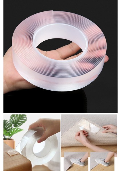 5 Metre Çift Taraflı Nano Teknoloji Kalın ve Süper Güçlü Bant Duvar Çerçeve Taşıyıcı Süper Güçlü Yap