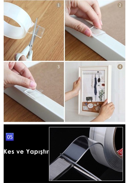 5 Metre Çift Taraflı Nano Teknoloji Kalın ve Süper Güçlü Bant Duvar Çerçeve Taşıyıcı Süper Güçlü Yap fırsatları