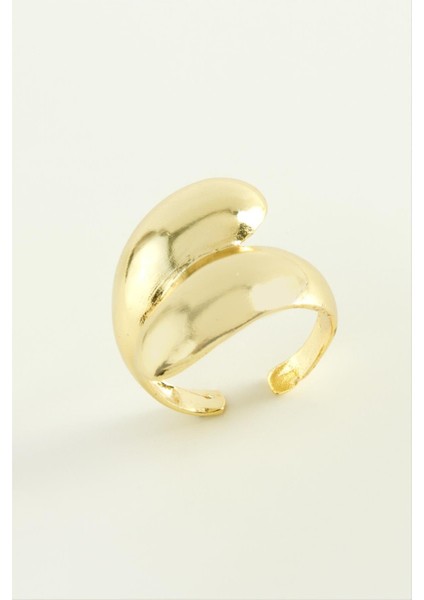 Resveq Su Damlası Metal Yüzük-Sarı