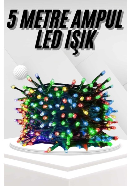 Resveq Ledli Fişli LED Dekor Lambası 5m Rgb Yılbaşı Ağacı Işığı
