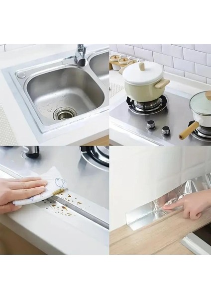 5 Metre 3 cm Kendinden Yapışkanlı Bant Alüminyum Su Sızdırmaz Isıya Dayanıklı Yanmaz Bant Tamir Band