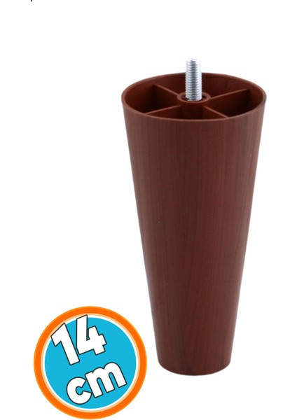 Mobilya Yükseltici Sehpa Kanepe Tv Ünitesi Koltuk Ayağı Baza Ayakları Plastik Ayak 14 cm Ceviz Kahve